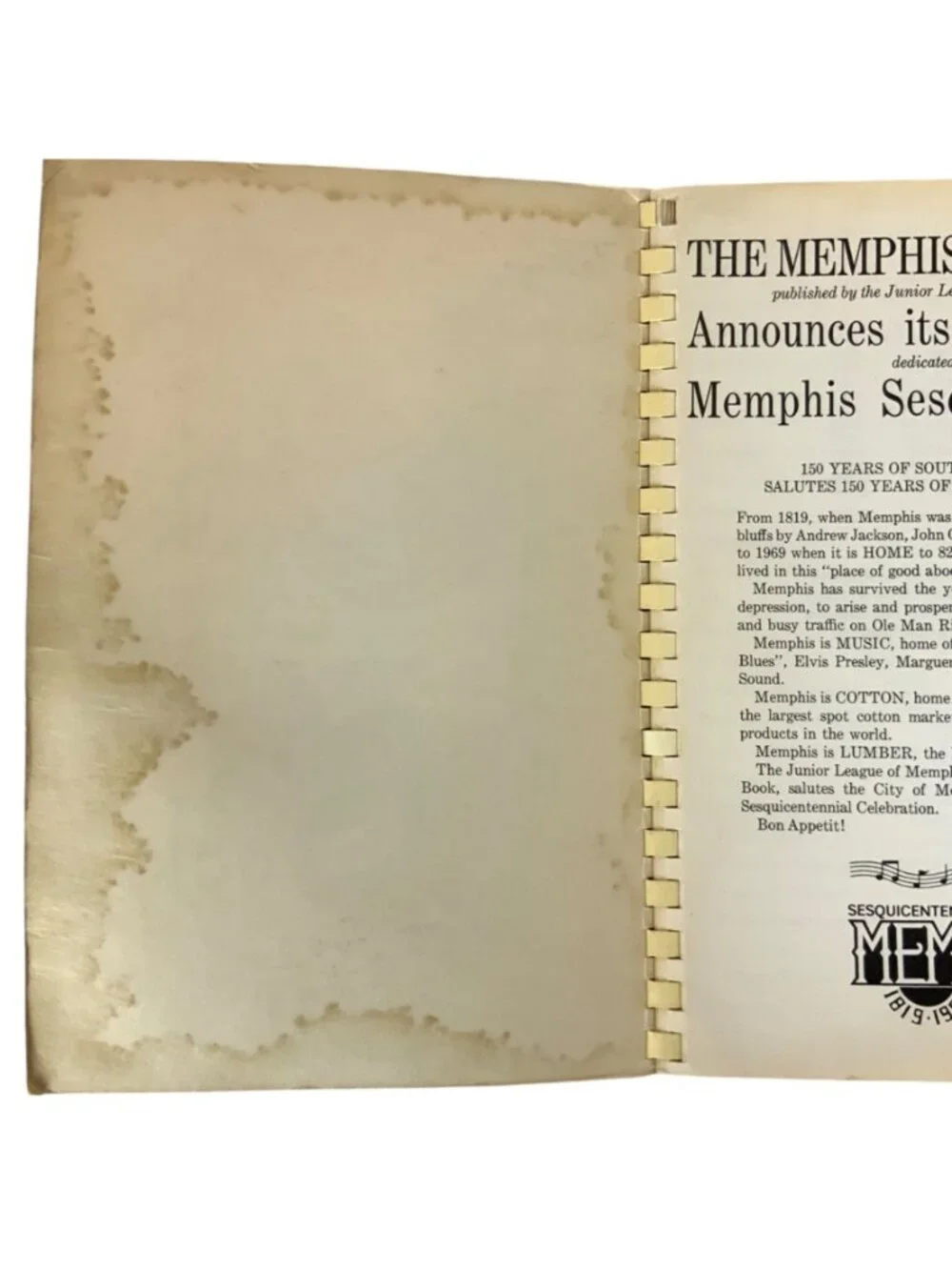 Vintage The Memphis Cook Book 13th Ed 1969 Junior League Tennessee Spiral Bound